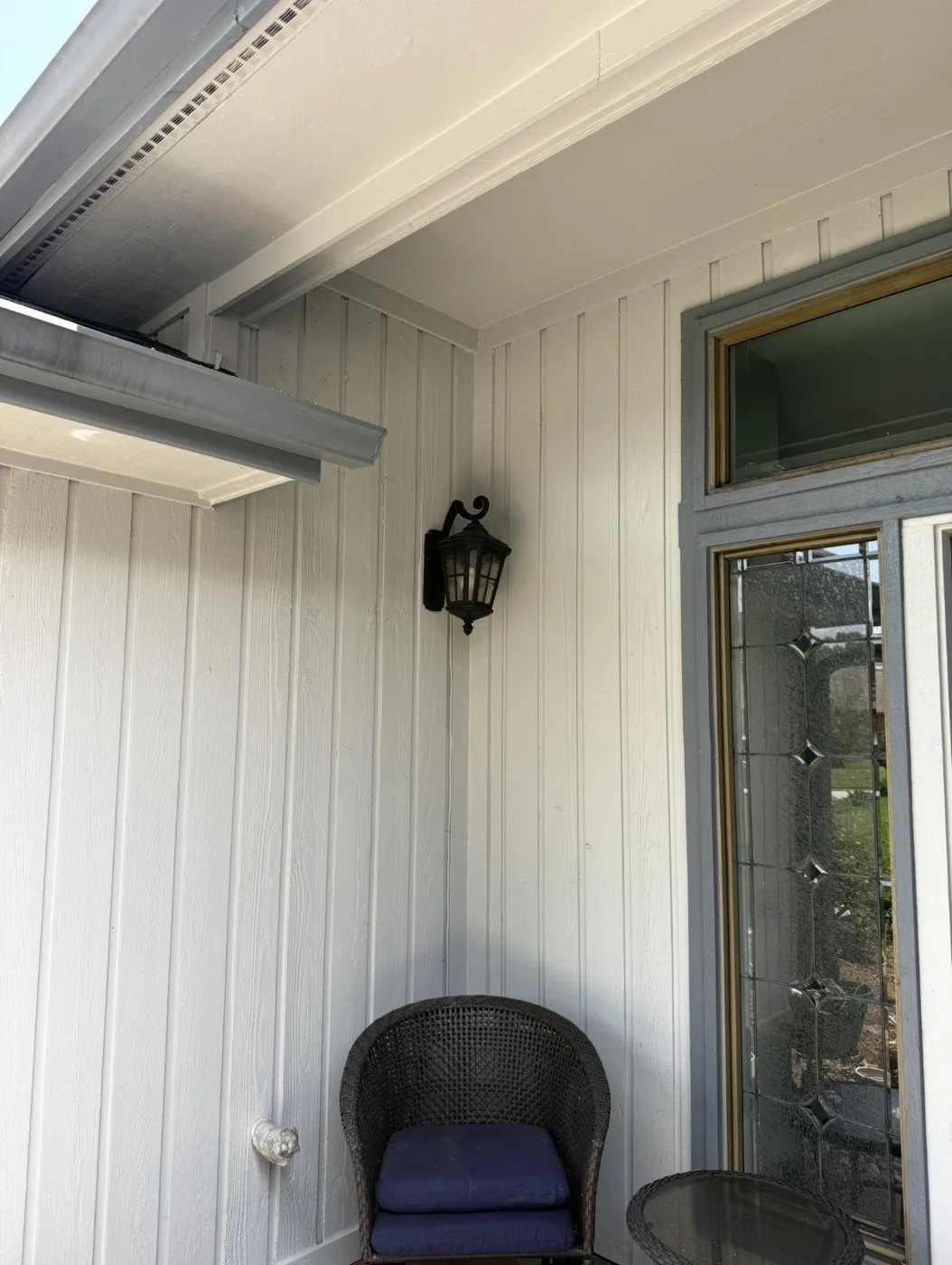 Porch siding and soffits after house washing